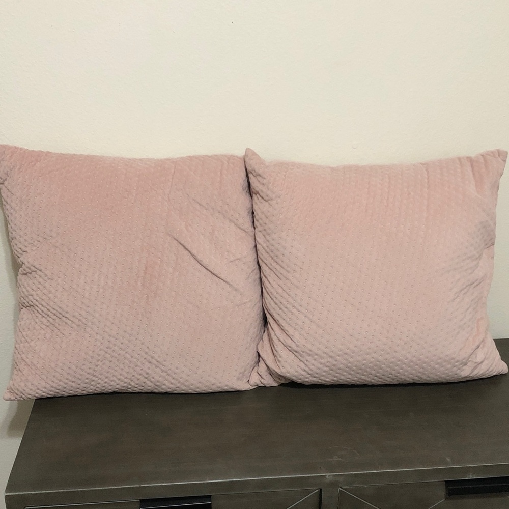 Soft Blush Pink Quilted Throw Pillow Set - 2 Pack